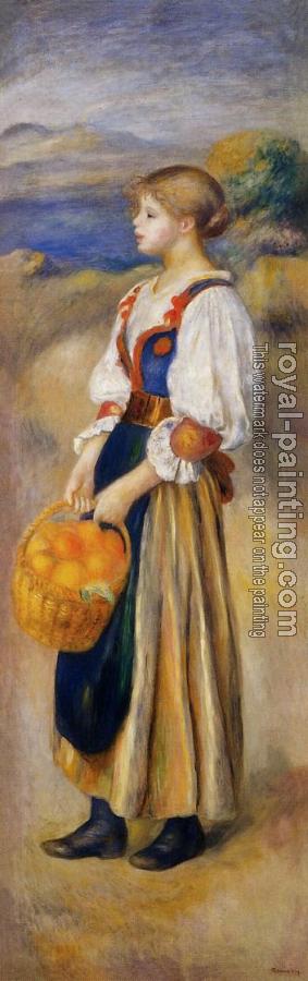 Pierre Auguste Renoir : Girl with a Basket of Oranges